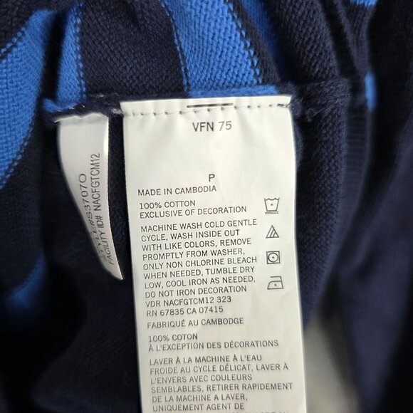 Mens Nautica Navtech Navy & Blue Striped 1/4 Zip Sweater Long Sleeve Size S - Picture 4 of 8